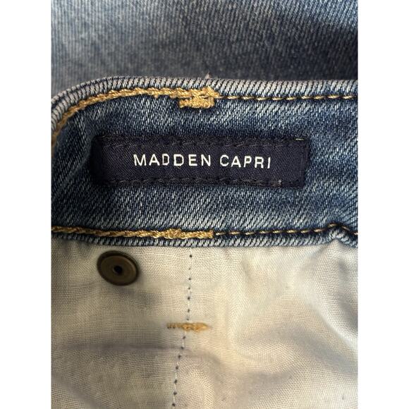 CHAPS Women’s Size 16 Denim Stretch Jeans Madden Capris Cropped Summer Raw Hem - Picture 5 of 12